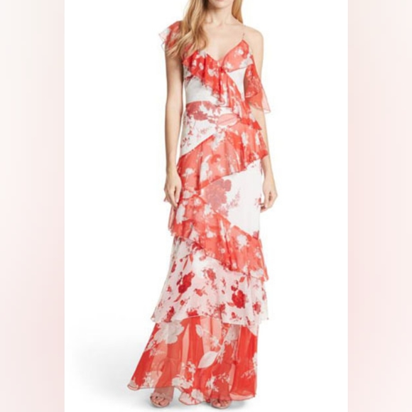 Alice + Olivia Olympia Asymmetrical Silk Maxi Dress - Picture 5 of 16